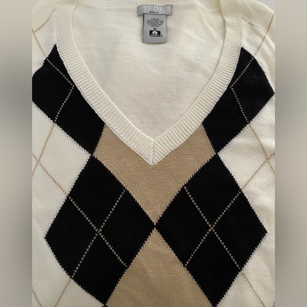 IZOD.. 2-WOMENS ARGYLE V-NECK SWEATERS - Picture 4 of 16